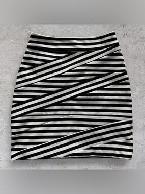 express black and white striped skirt